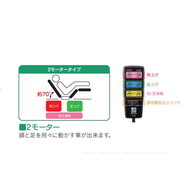 設置サービス付 電動ベッド 2モーター セミダブル 手すり付 コンセント LED照明 ブラウン 背足別動 HMFB-8902 JKSD |  | 03
