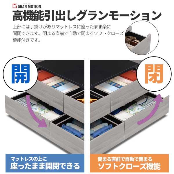 Granz（グランツ） ベッド ベッドフレーム SD セミダブル 収納 開梱