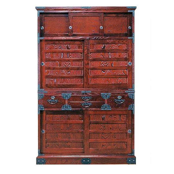 受注生産 民芸家具 和 民芸食器棚 水屋箪笥 115cm幅 筑後民芸 112蔵