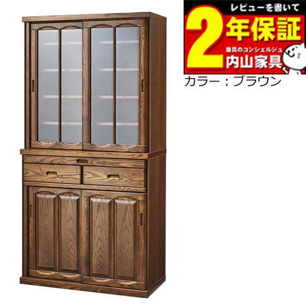 浅川木工 食器棚 引き戸 完成品 ダイニングボード 国産 90cm幅 高さ