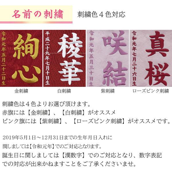 名前旗 室内旗 室内飾り 三月 雛人形 桃の節句 命名書 Aプリント桜柄 中サイズ 薄ピンク 名前・生年月日入れサービス 飾り台付女の子_1