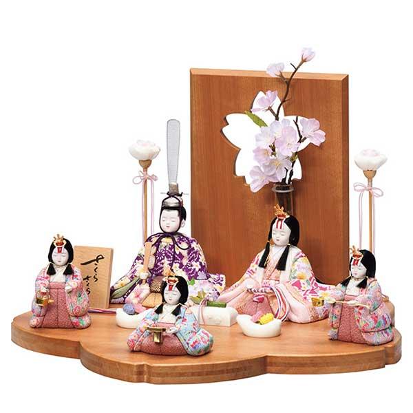 雛人形 ひな人形 木目込み人形 一秀 さくらさくら 五人飾り 5人飾り 16号 C-110-7_1