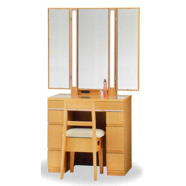 絶対一番安い 国産 ドレッサー 化粧台 鏡台 三面鏡 収納イス付 3色対応 テクナ 25半三面収納 開梱設置 全ての Atempletonphoto Com