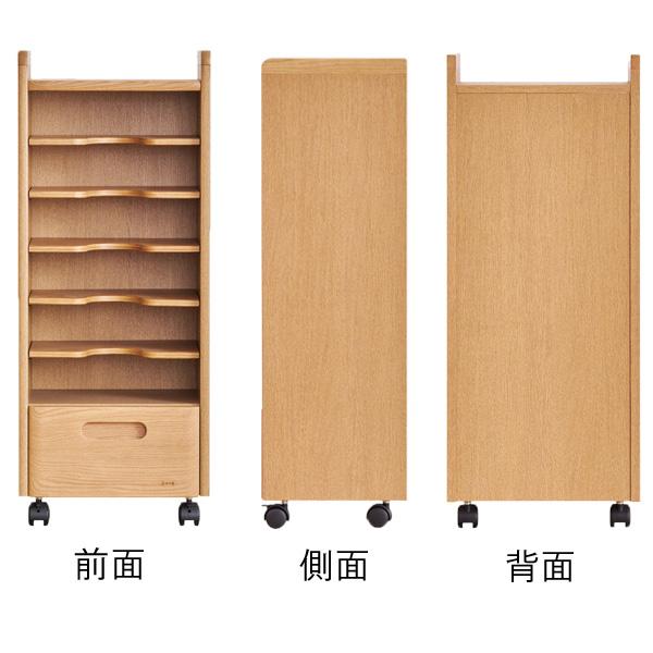 浜本工芸 収納棚 木製 No14スクールラック キャスター付き 国産