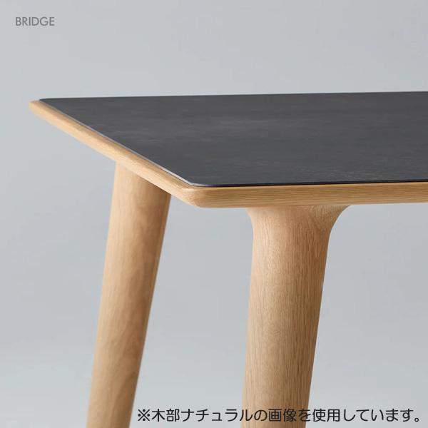 国産 北欧 デンマーク ラミナム ダイニング テーブル 150cm幅 セラミック オーク 木部ブラック BRIDGE ブリッジ AMLYS アムリス 設置_2