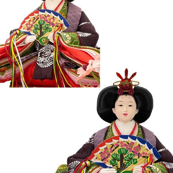 雛人形 親王 ケース飾り 間口53cm 硯箱 アクリル 六角 おひなさま 2人セット 3月 ひな祭り 初節句 節句人形_2