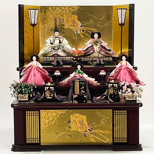雛人形 親王 官女 収納飾り 3段 山科 SB2009-1 おひなさま ひな祭り 5
