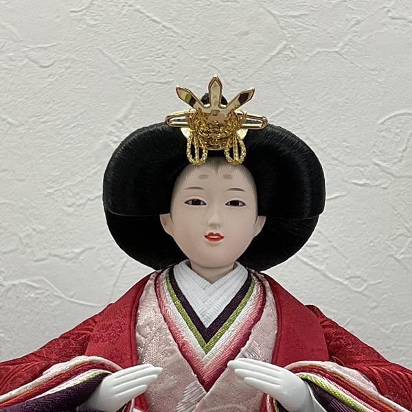 雛人形 ひな人形 親王飾り 収納飾り 2人 白木 赤色 間口50cm 桃の節句