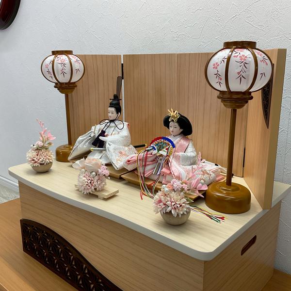 雛人形 ひな人形 収納飾り 親王飾り 白木 桃の節句 女の子 32613 芥子 UH-8001_2
