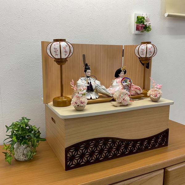 雛人形 ひな人形 収納飾り 親王飾り 白木 桃の節句 女の子 32613 芥子 UH-8001_4