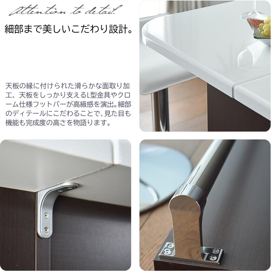 バーカウンター カウンターテーブル 幅115cm 鏡面 完成品 人気_8