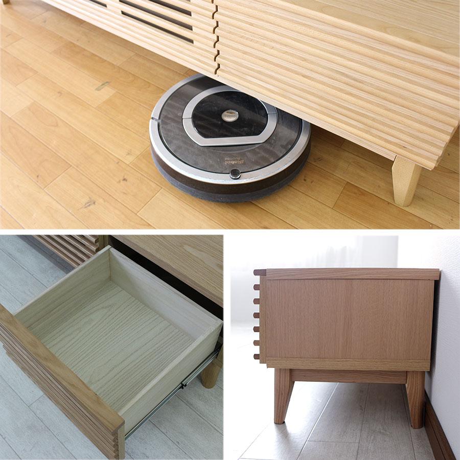 テレビ台 おしゃれ ルーバー 無垢材 ナチュラル テレビボード 幅175 TV