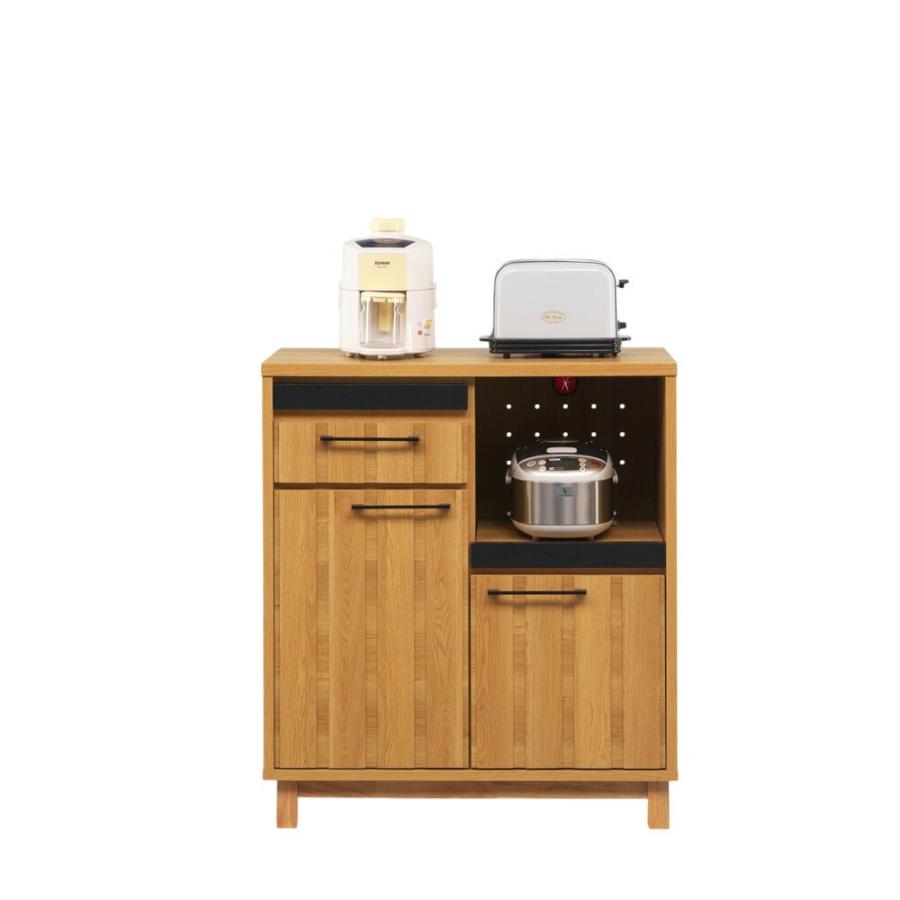 スタイリッシュ レンジ台 カウンターボード レンジボード 幅80cm ナチュラル カントリー 北欧 モイス シンプル スライドカウンター 国産 完成品_6