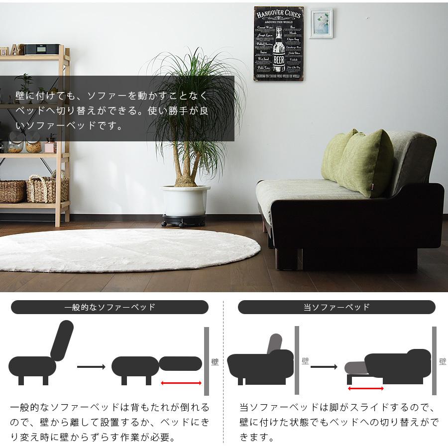 ソファベッド シングル カバーリング 3人掛け 日本製 ノンコイル
