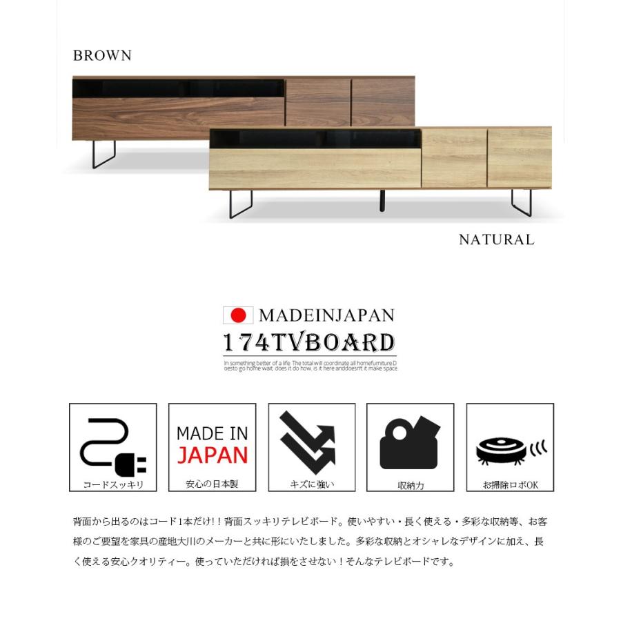 テレビ台 テレビボード 幅175 国産品 完成品 木製品 収納家具 リビング