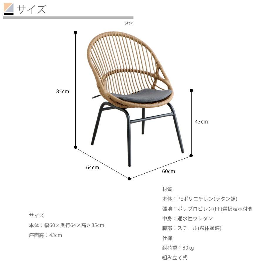 チェア ガーデン アウトドア おしゃれ 座面高 43cm インテリア
