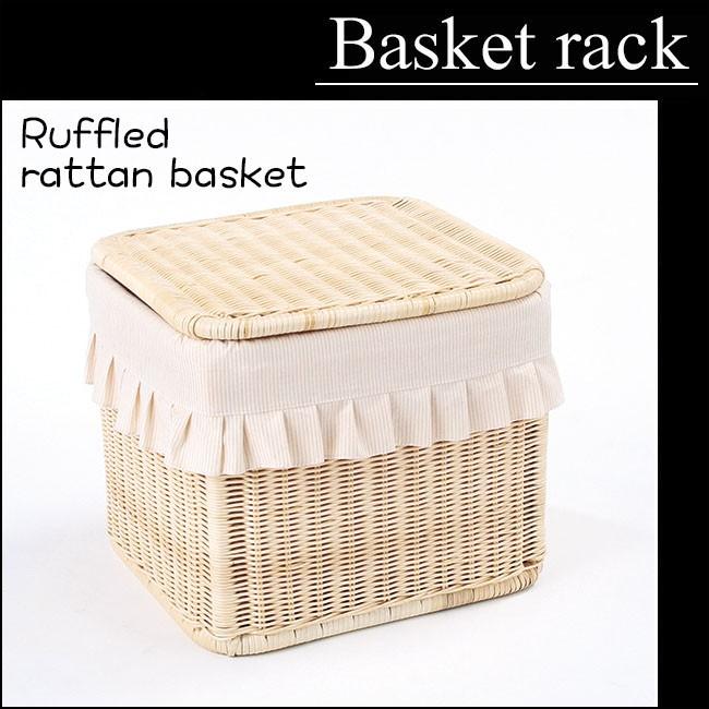 ラタンバスケット フリル付き 籐カゴ フタ付きバスケット バスケット 収納ケース 四角 Bs 74n Bs 74n Ima 雑貨と家具のお店 Miel 通販 Yahoo ショッピング
