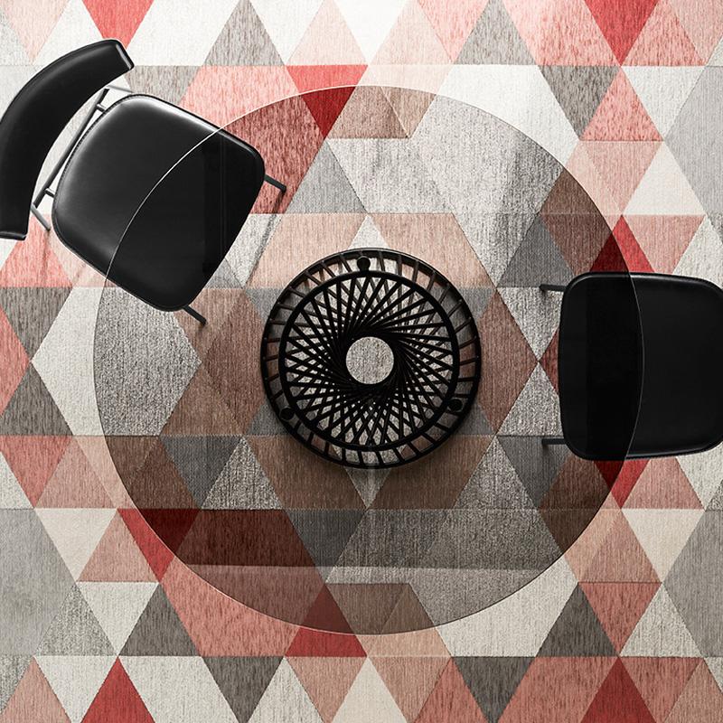 calligaris カリガリス オシャレ ガラス丸ダイニングテーブル