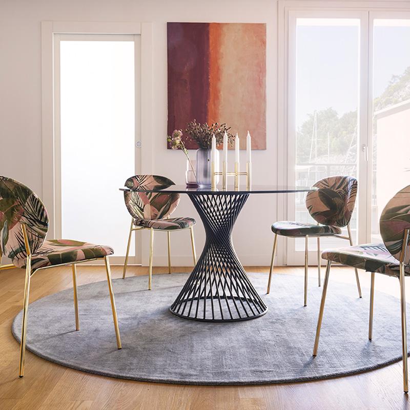 calligaris カリガリス オシャレ ガラス丸ダイニングテーブル calligaris カリガリス オシャレ ガラス丸ダイニングテーブル
