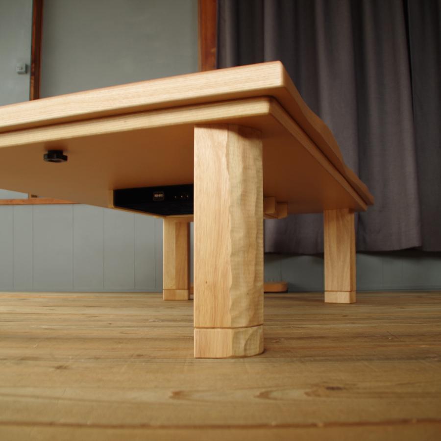 送料無料 135サイズ サクラ皮付き 国産折脚テーブル ※