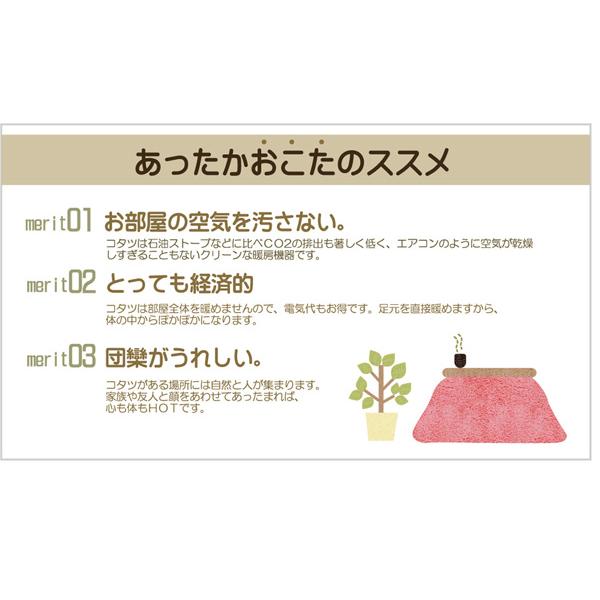 ハイタイプ 高脚用 こたつ 中掛け毛布 〔約80×120×65cm〕 洗える 保温性抜群 ボックスタイプ 『ハイタイプ中掛 BOX』_6
