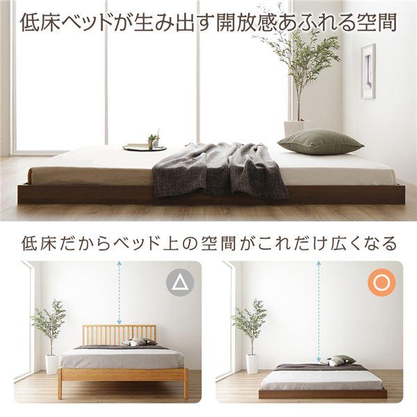 グッズ公式通販サイト ベッド 低床 ロータイプ すのこ 木製 コンパクト ヘッドレス シンプル モダン ブラウン セミダブル ポケットコイルマットレス付き