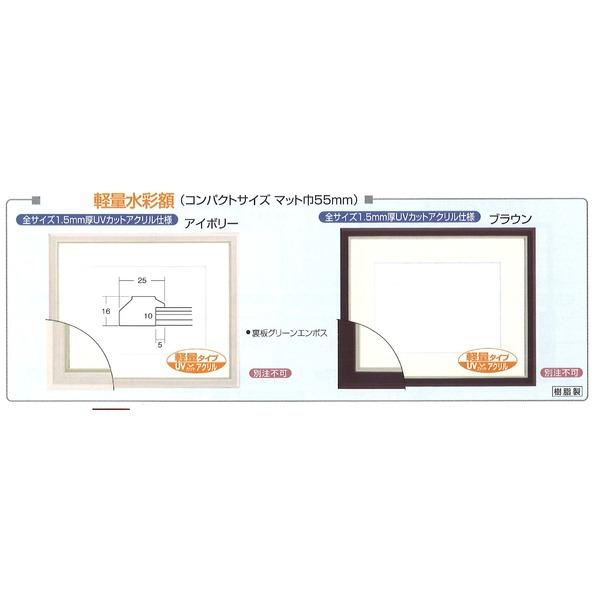 〔 軽量水彩額 〕 水彩額 F6 アイボリー マット付き UV 紫外線 カットアクリル 額 額縁 フレームの画像