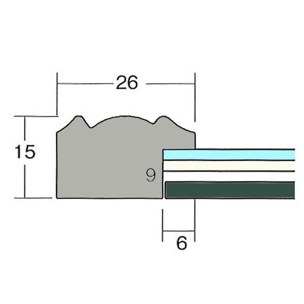 年末 〔軽量水彩額〕マット付き・「UV（紫外線）カットアクリル」 模様入り水彩額F6号 マット付 シルバー