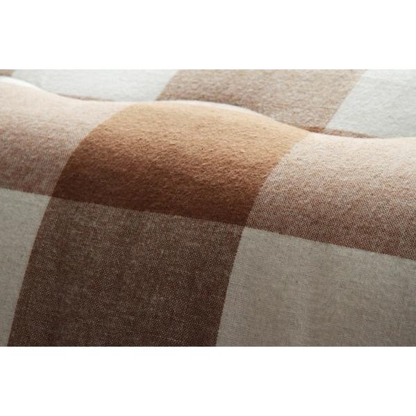 インド綿 こたつ布団/寝具 〔チェック柄 ローズ 約205×205cm〕 正方形 綿100％ 通気性 耐久性 軽量 東レ 〔リビング〕_11