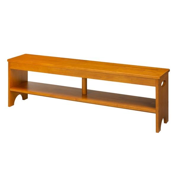 天然木玄関ベンチ120(ブラウン/茶) 幅120cm 下駄箱 シューズラック付き補助椅子 チェア 木製 天然木 取っ手 収納棚付き 北欧風 ナチュラル エントランス NK-7..._4