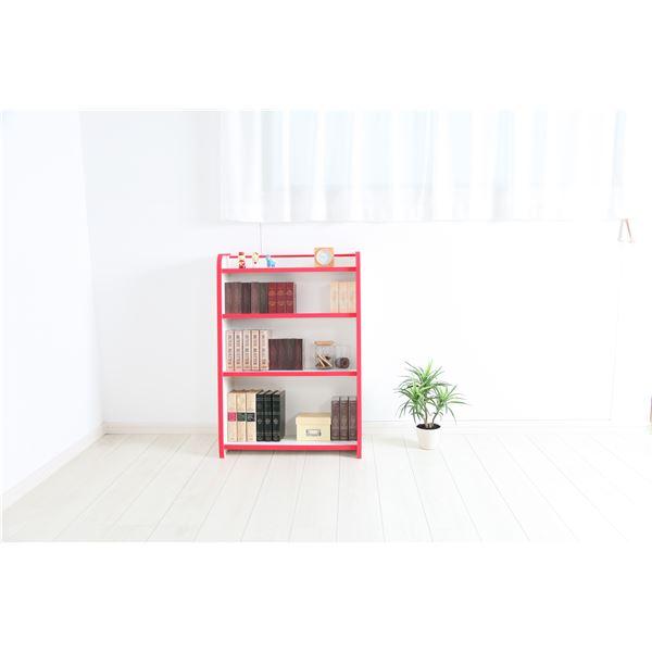 子供用 ブックシェルフ/本棚 〔幅63.3cm レッド〕 日本製 高耐久性 知育家具 EVAキッズシリーズ ほんだな 〔完成品〕_2