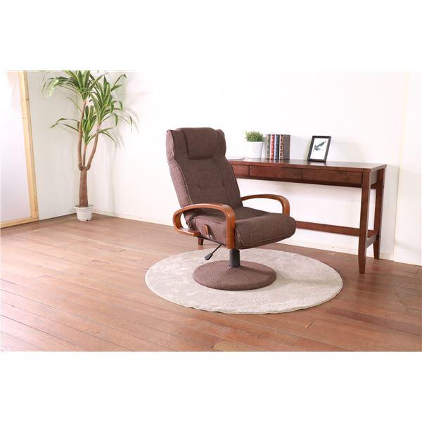 回転式 座椅子/パーソナルチェア 〔ダークブラウン〕 56×65×92.5