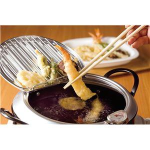 〔6個セット〕 蓋付き天ぷら鍋/揚げ物鍋 〔24cm〕 鉄製 IH対応 ワイヤー付き いいもの小路 燕三条 日本製_2