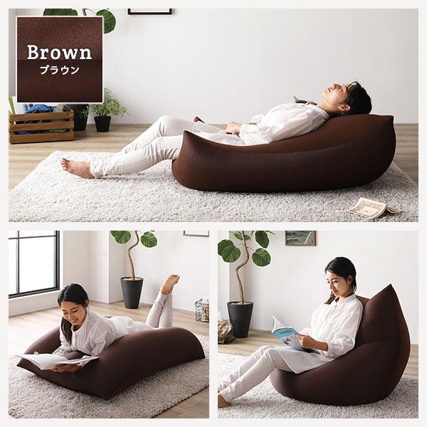 ビーズクッション 約110cm×71cm 特大 ネイビー 日本製 吸水速乾 帯電防止 体圧分散 軽量 2WAY ソファー リビングの画像