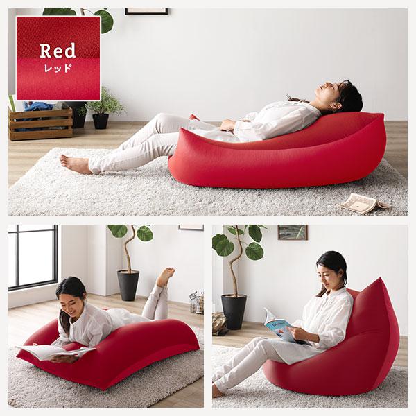 ビーズクッション 約110cm×71cm 特大 ネイビー 日本製 吸水速乾 帯電防止 体圧分散 軽量 2WAY ソファー リビングの画像