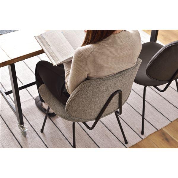 ダイニングチェア パーソナルチェア 約幅50cm 2脚セット グレー スチール 完成品 リビング 在宅ワーク 店舗 インテリア家具_2