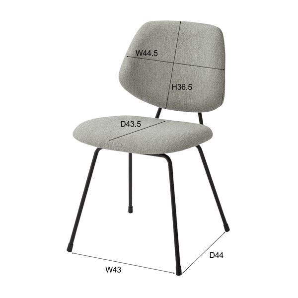 ダイニングチェア パーソナルチェア 約幅50cm 2脚セット グレー スチール 完成品 リビング 在宅ワーク 店舗 インテリア家具_5
