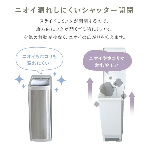 ゴミ箱 ダストボックス 約幅25cm 50L シャッター開き 自動開閉センサー付き プラスチック ステンレス 単三電池4本 完成品_7