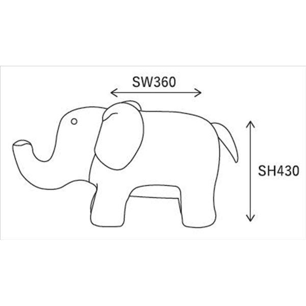 アニマル スツール 〔 ゾウ ピンク 〕 ファブリック 耐荷重80kg インテリア家具 子ども部屋家具 スプーンミー〔代引不可〕_4