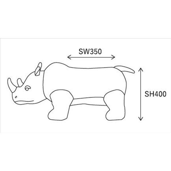 アニマル スツール 〔 サイ イエロー 〕 ファブリック 耐荷重80kg インテリア家具 子ども部屋家具 スプーンミー〔代引不可〕_4
