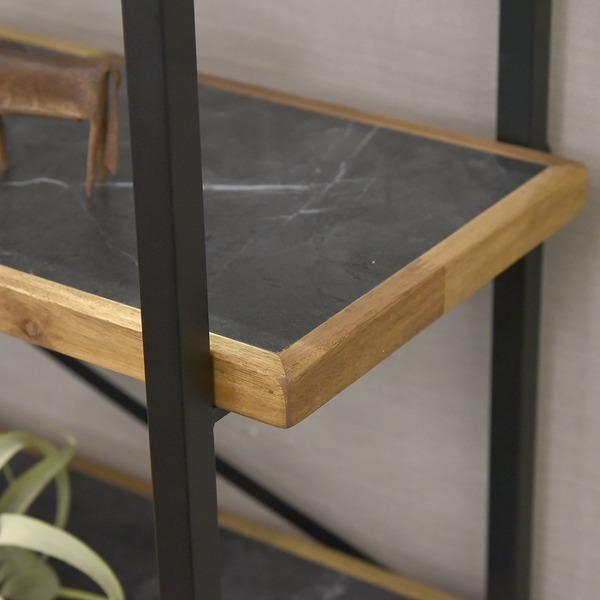 シェルフ オープンラック 4段 幅78cm 耐荷重30kg ダークグレー DGY 組立品_1
