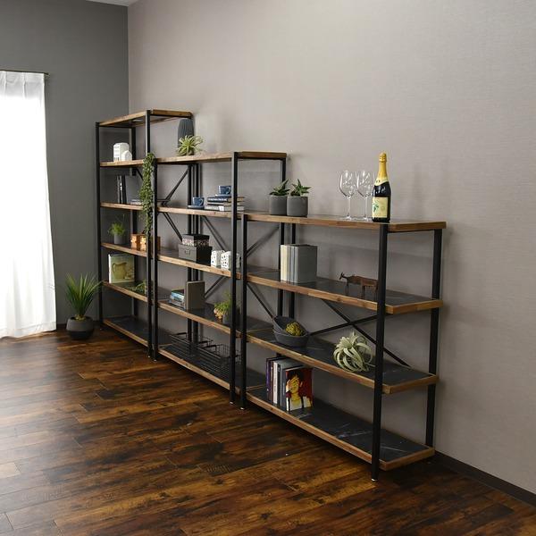 シェルフ オープンラック 4段 幅78cm 耐荷重30kg ダークグレー DGY 組立品_3