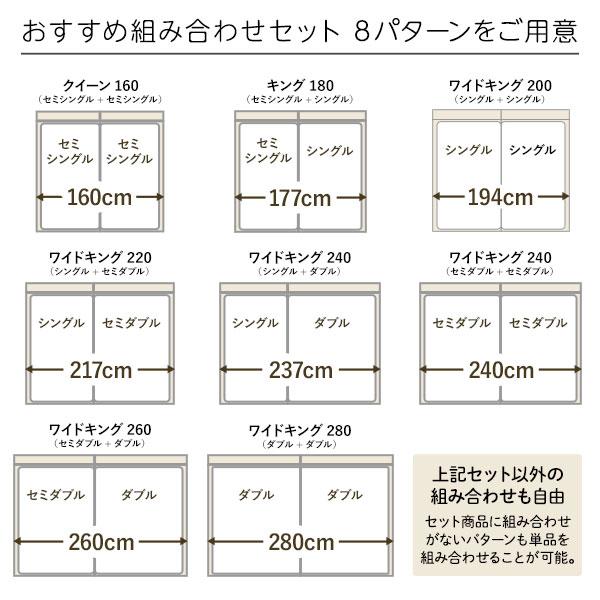 ベッド ワイドキング 220 S＋SD 国産ポケットコイルマットレス付 ハード ブラウン 宮付 連結ベッド すのこベッド_4