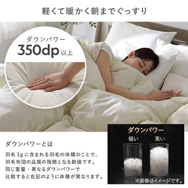 羽毛 ダウンケット 掛け布団 キング アイボリー ダウン率90％ ダウンパワー350dp 日本製 オールシーズン 抗菌 防臭 防ダニ〔代引不可〕_5