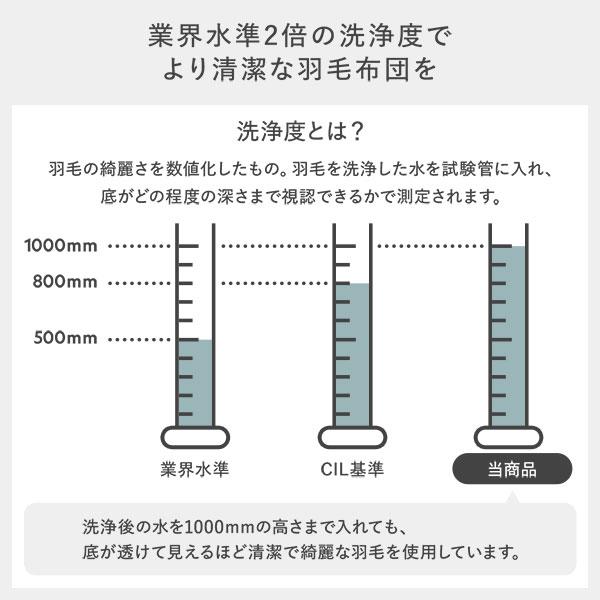 羽毛 ダウンケット 掛け布団 キング アイボリー ダウン率90％ ダウンパワー350dp 日本製 オールシーズン 抗菌 防臭 防ダニ〔代引不可〕_8