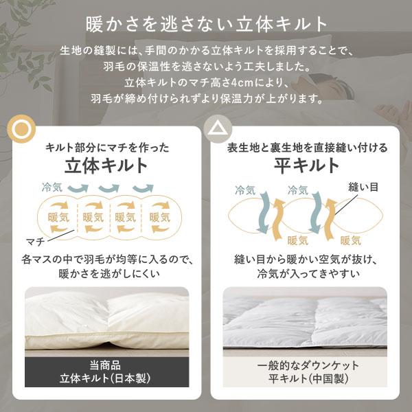 羽毛 ダウンケット 掛け布団 キング アイボリー ダウン率90％ ダウンパワー350dp 日本製 オールシーズン 抗菌 防臭 防ダニ〔代引不可〕_9