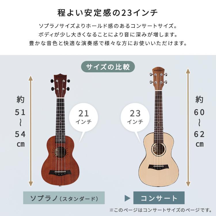 初心者でも始めやすい　ウクレレ　13点セット　23インチ(コンサート)_3
