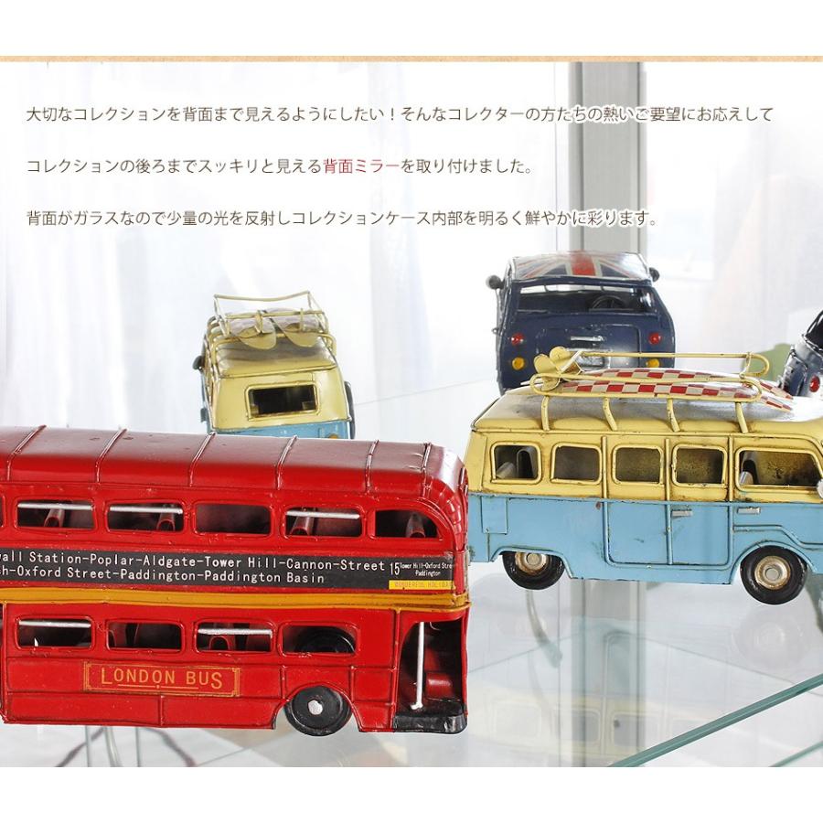 背面ミラー付きコレクションケース　 横長ガラス棚　木製 Nゲージ　トミカ コレクションケース フィギュアケース 大型 背面ミラー付き