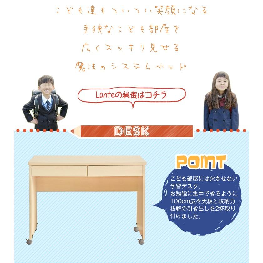 システムベッド ロフトベッド 子供用 学習机セット 木製 分割可能