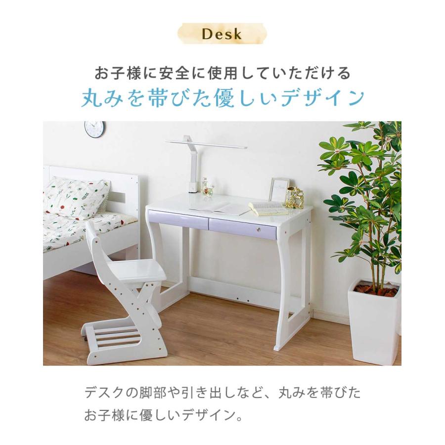 システムベッド ロフトベッド 女の子向け 4点セット システムデスク